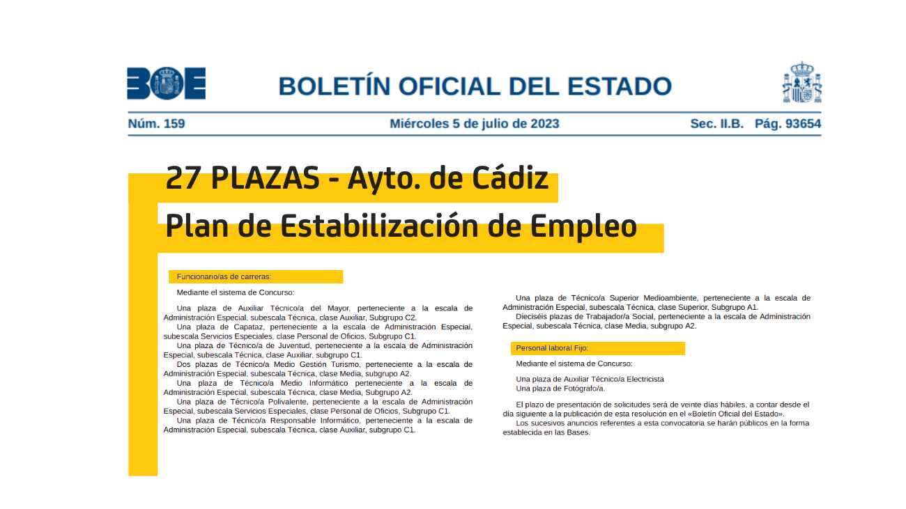empleo público Ayuntamiento de Cádiz