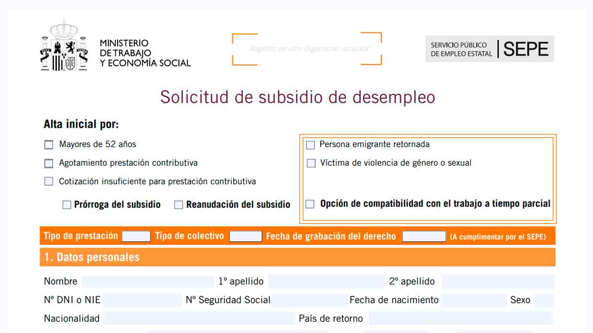 Subsidio SEPE cargas familiares