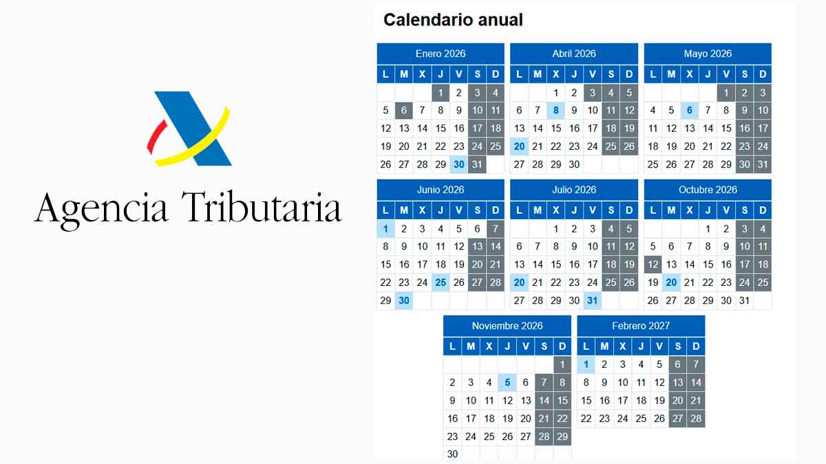 Calendario anual de la Renta 2026 de la Agencia Tributaria con las principales fechas de la campaña