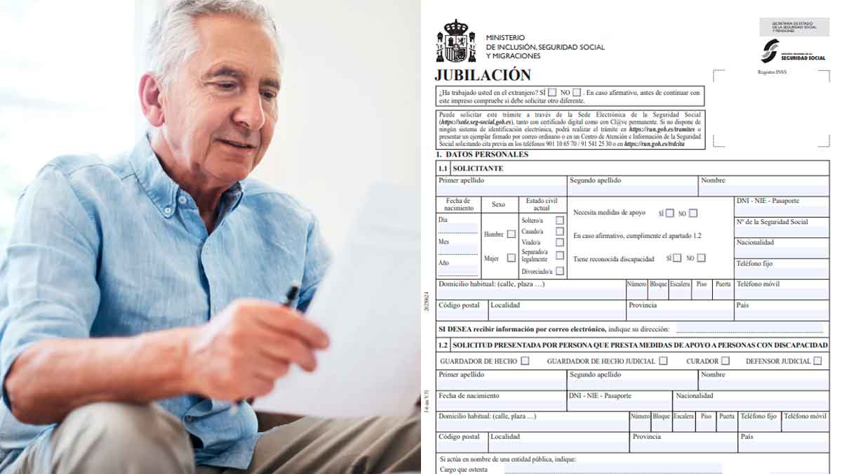 Persona revisando el formulario de jubilación del INSS con la documentación necesaria para solicitar la pensión