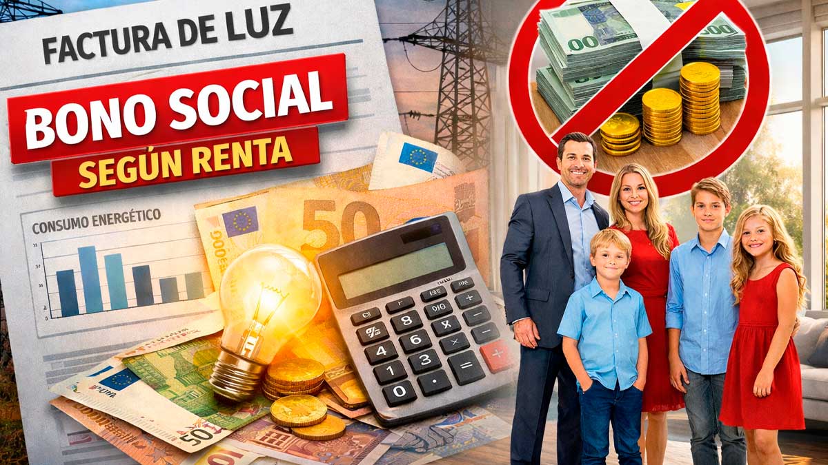 Bono social eléctrico ligado a la renta con factura de luz y familia numerosa excluida