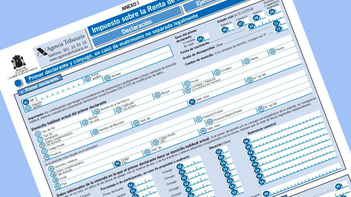 Formulario oficial del Impuesto sobre la Renta para solicitar el borrador de la declaración