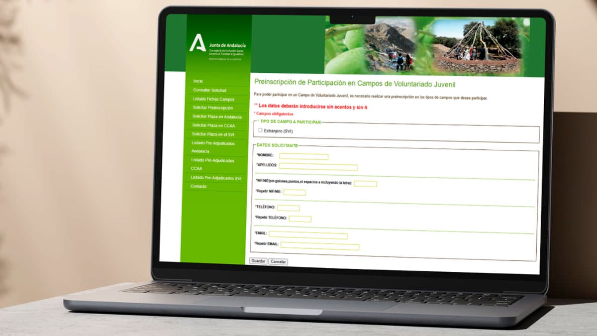 Formulario de preinscripción para los Campos de Voluntariado Juvenil en el Extranjero 2026 del IAJ