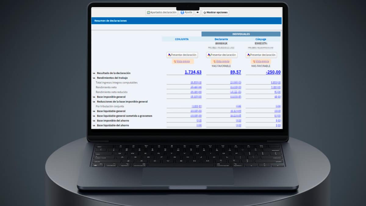 Simulador Renta Web Open mostrando el resultado de la declaración 2026