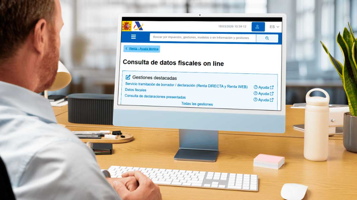 Consulta datos fiscales online agencia tributaria renta 2025 en ordenador