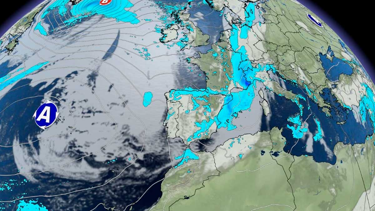 AEMET prevé lluvias en Andalucía este fin de semana según el mapa meteorológico con precipitaciones sobre la Península Ibérica