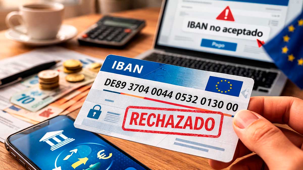 IBAN extranjero rechazado en una transferencia bancaria online