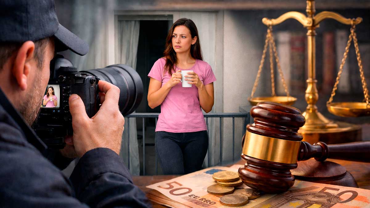 Detective fotografiando a una trabajadora en su balcón caso condena a mutua y detectives por vulnerar su intimidad