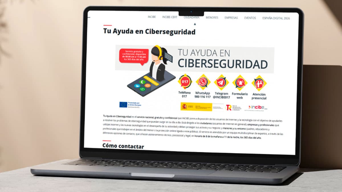 Servicio Tu Ayuda en Ciberseguridad de Incibe con el teléfono 017 para denunciar fraudes digitales