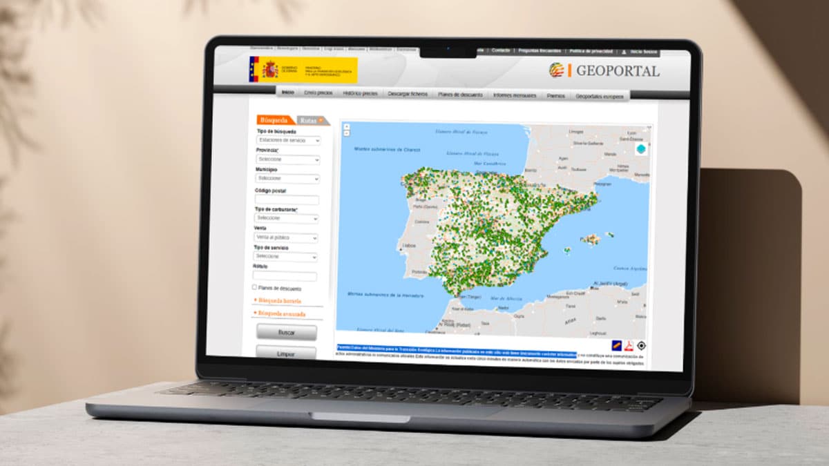 Geoportal de Gasolineras del Ministerio con mapa de precios de gasolina en España