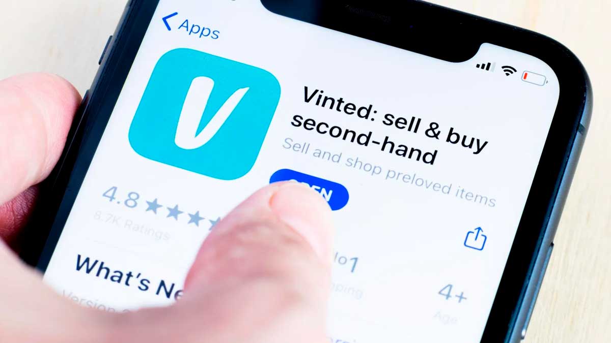 Aplicación de Vinted en móvil relacionada con los límites para declarar ventas en la Renta 2026