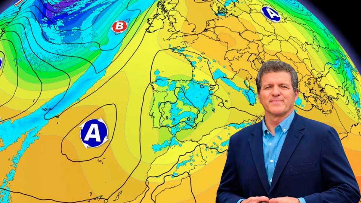 Mario Picazo muestra un mapa meteorológico con una DANA que provocará tormentas y lluvias intensas en Andalucía