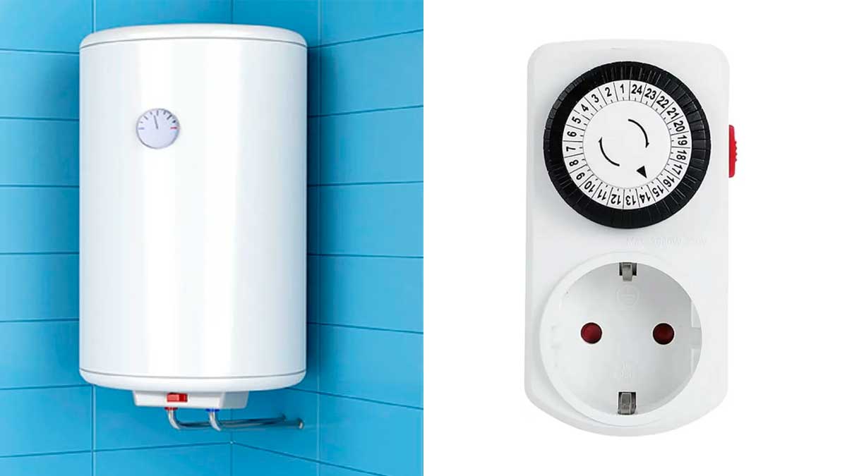 Termo eléctrico en pared y programador analógico para ahorrar luz