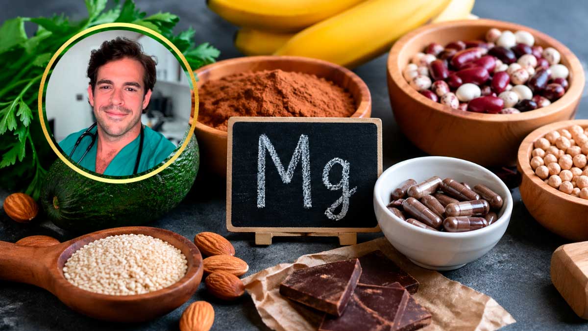 Magnesio en alimentos y suplementos naturales recomendado por el cardiólogo Aurelio Rojas para mejorar descanso y bienestar