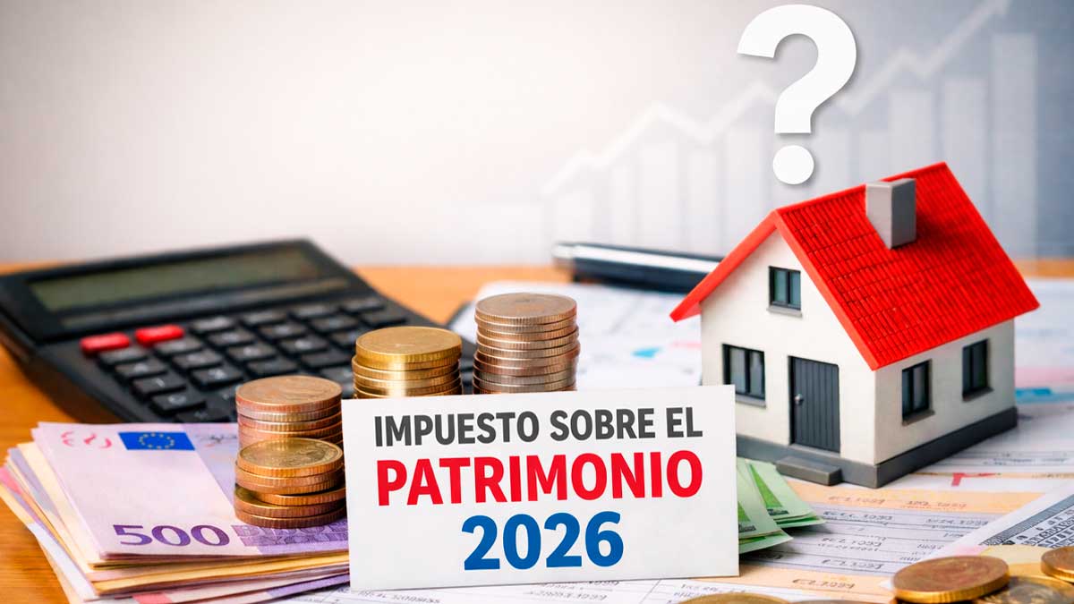Impuesto sobre el patrimonio 2026 con vivienda dinero calculadora y documentos fiscales