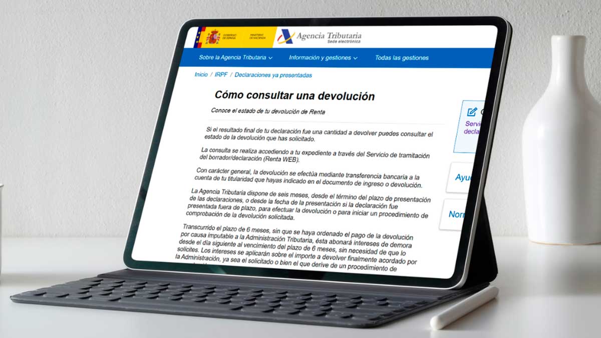 Consulta del estado de devolución de la Renta 2025-2026 en la web de la Agencia Tributaria