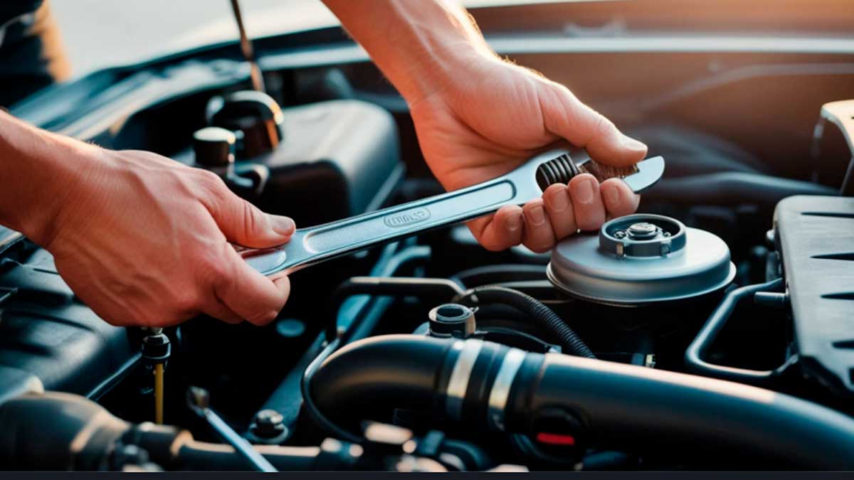 Mecánico revisando el motor de un coche para evitar un aumento del consumo de combustible