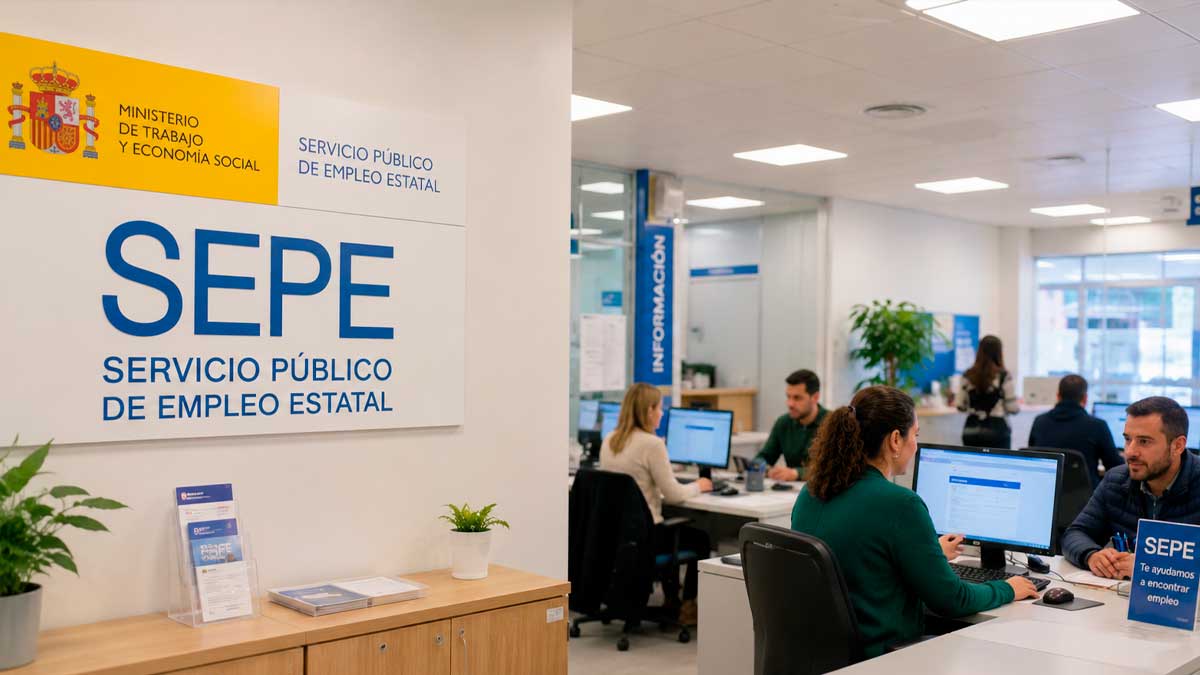 Oficina del SEPE durante la atención a ciudadanos tras el reparto de fondos para empleo en Andalucía