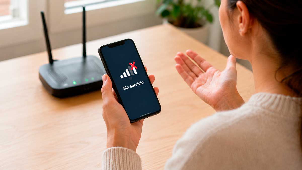 Usuario sin cobertura móvil ni conexión a internet reclamando compensación a su operador