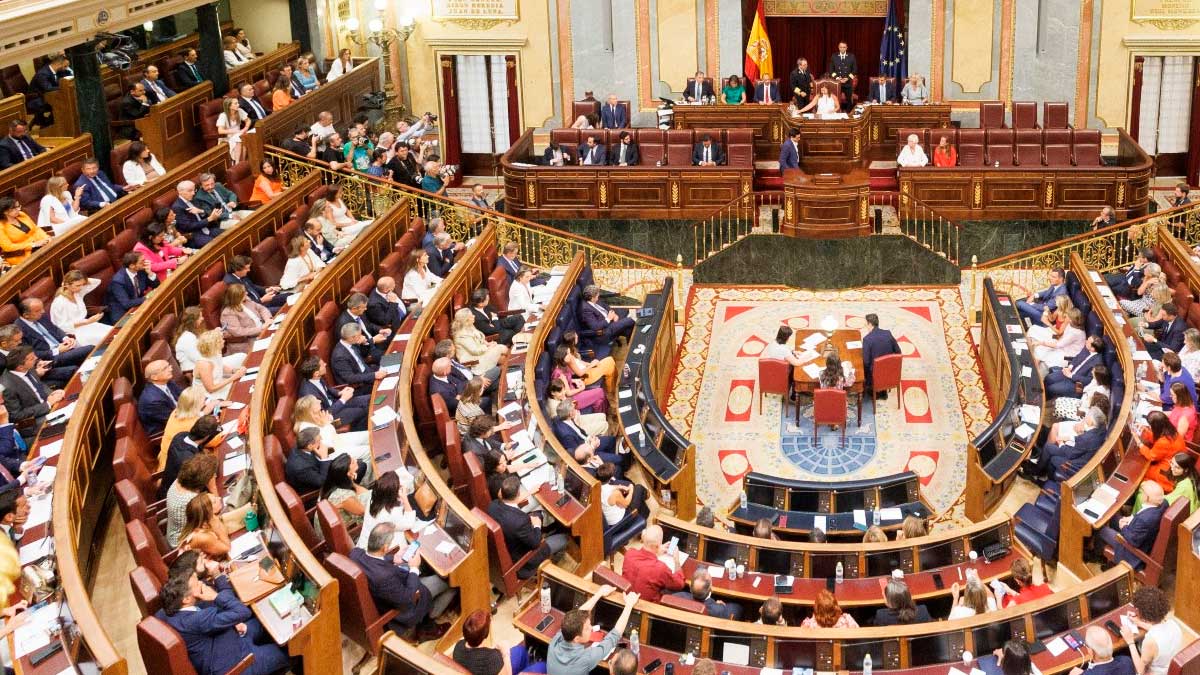 Interior del Congreso durante el debate sobre la integración de mutualistas en la Seguridad Social