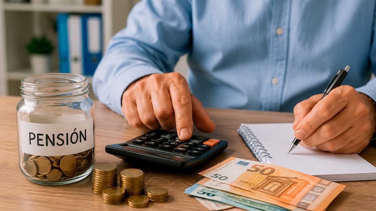 Trabajador calculando el incentivo del INSS por retrasar la jubilación después de los 65 años