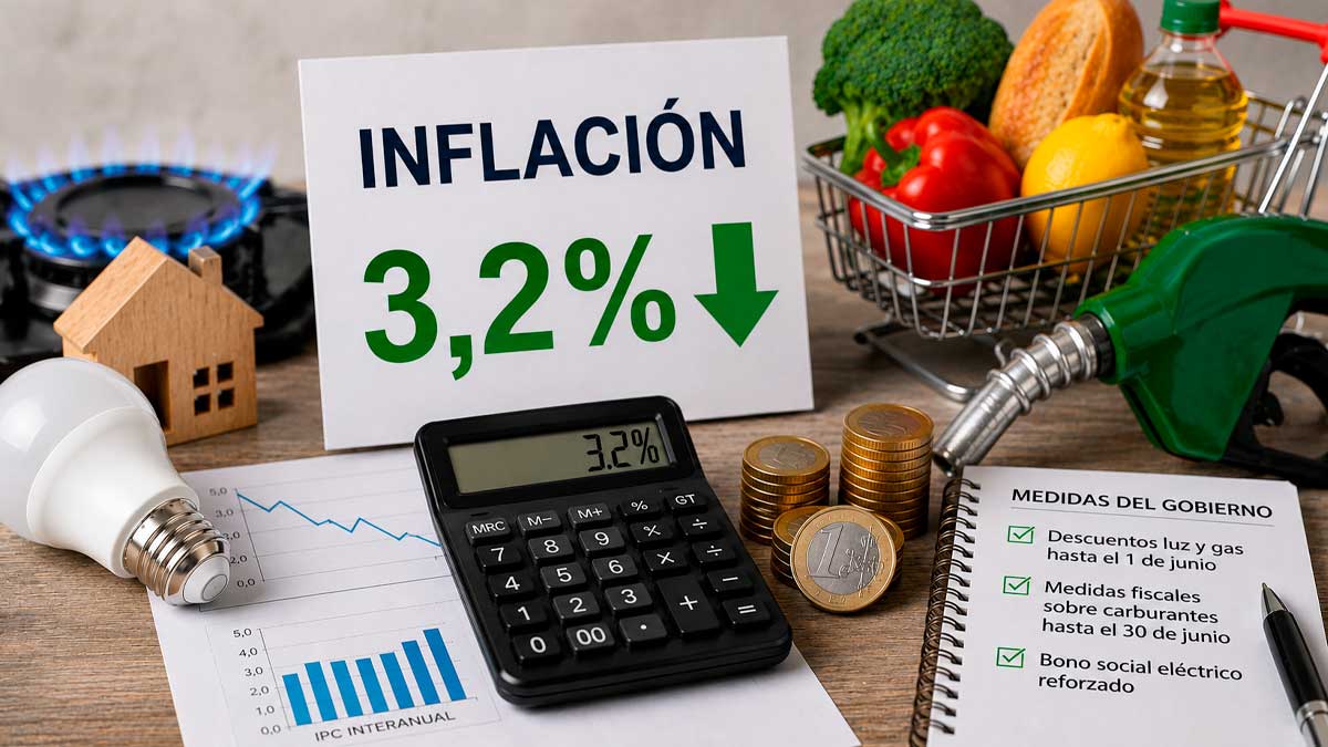 Inflación al 3,2% con rebajas en luz y gas hasta el 1 de junio y ayudas a carburantes
