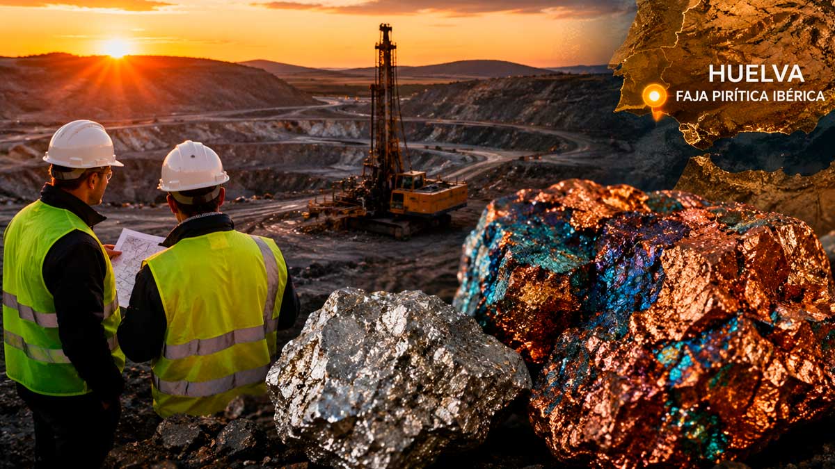 Minerales de cobre y oro hallados en una mina de Huelva