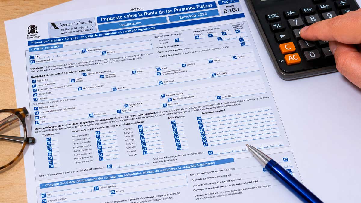 Documento de la Renta 2025 con calculadora y deducciones fiscales para contribuyentes residentes en Andalucía