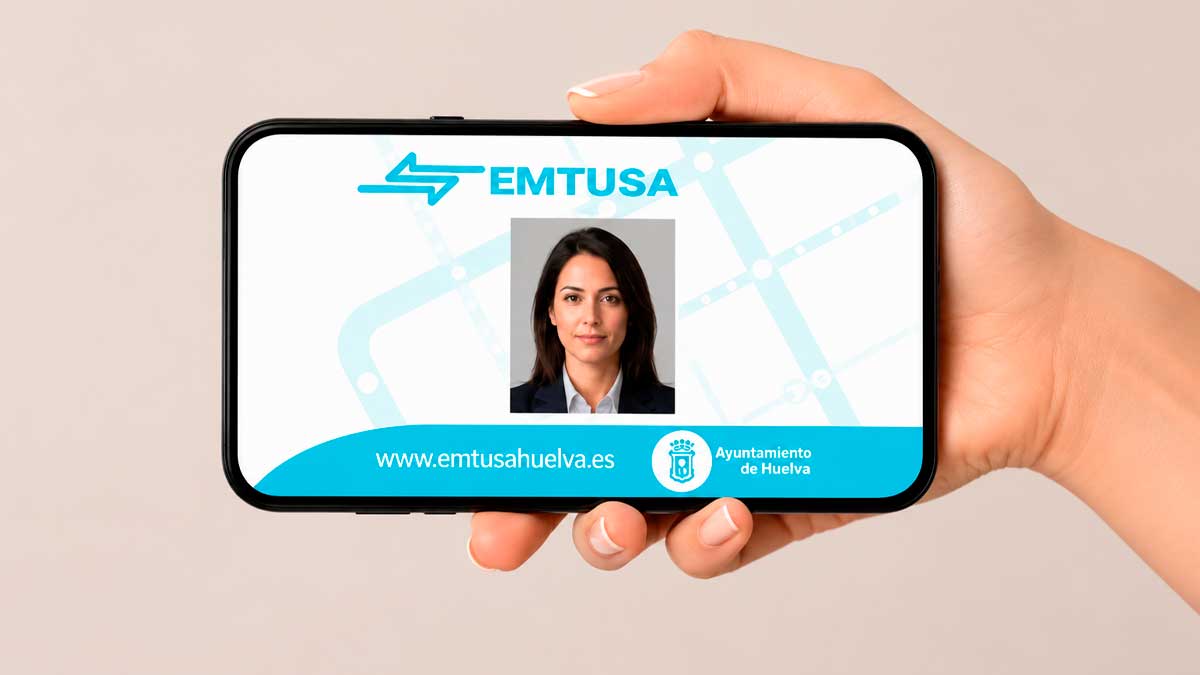 App para el autobús de Huelva mostrando billete digital en móvil