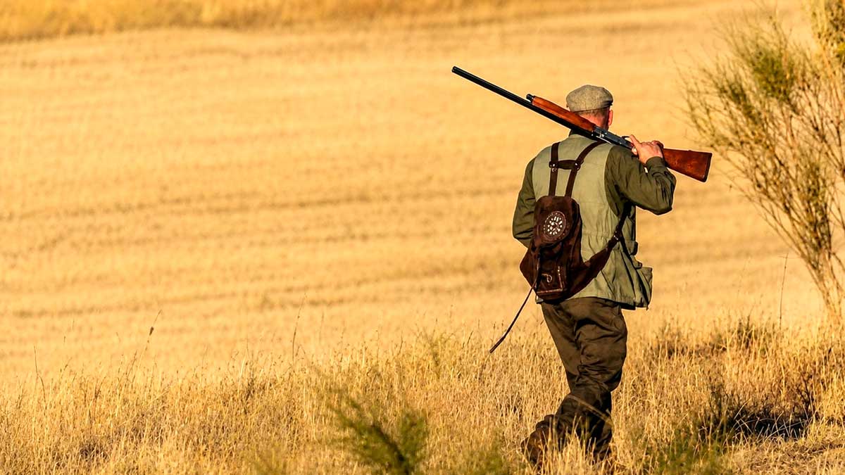 Cazador en un terreno rural durante la temporada de caza en Andalucía 2026-2027