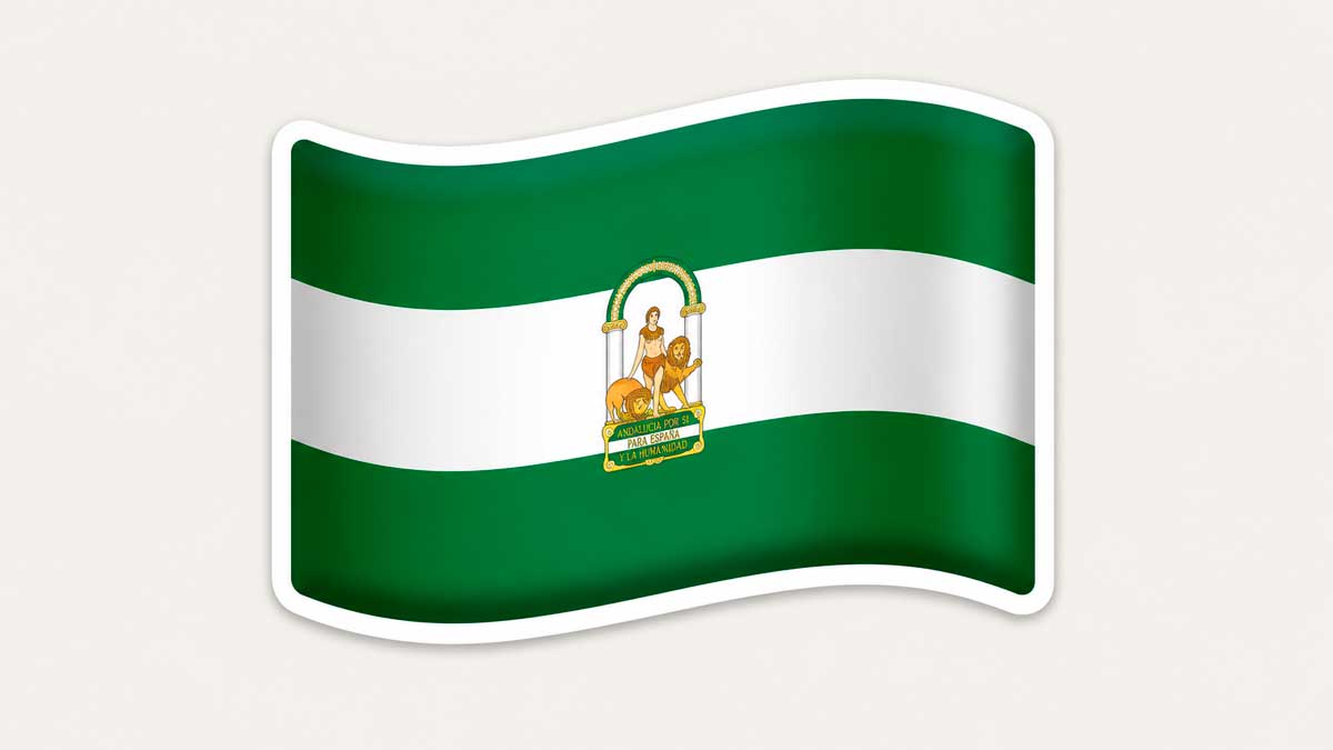 Bandera de Andalucía, símbolo central de la campaña para incluir el emoji de Andalucía en WhatsApp