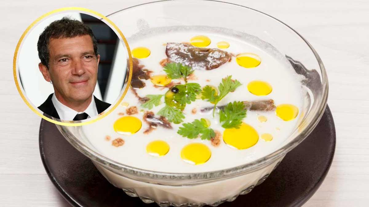 Ajoblanco, el plato andaluz favorito de Antonio Banderas servido con uvas.