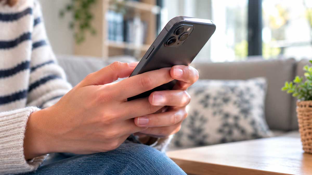 Persona revisando un despido por WhatsApp en su móvil en Andalucía