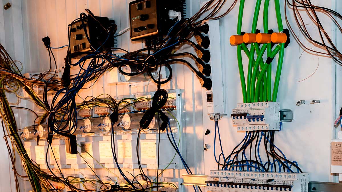 Fraude eléctrico en Andalucía: instalación eléctrica manipulada con cables y contadores alterados