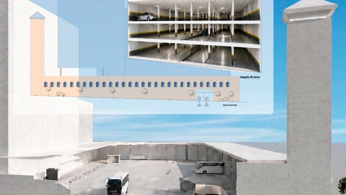 Proyecto del parking subterráneo de 352 plazas bajo la estación de autobuses de Jaén.