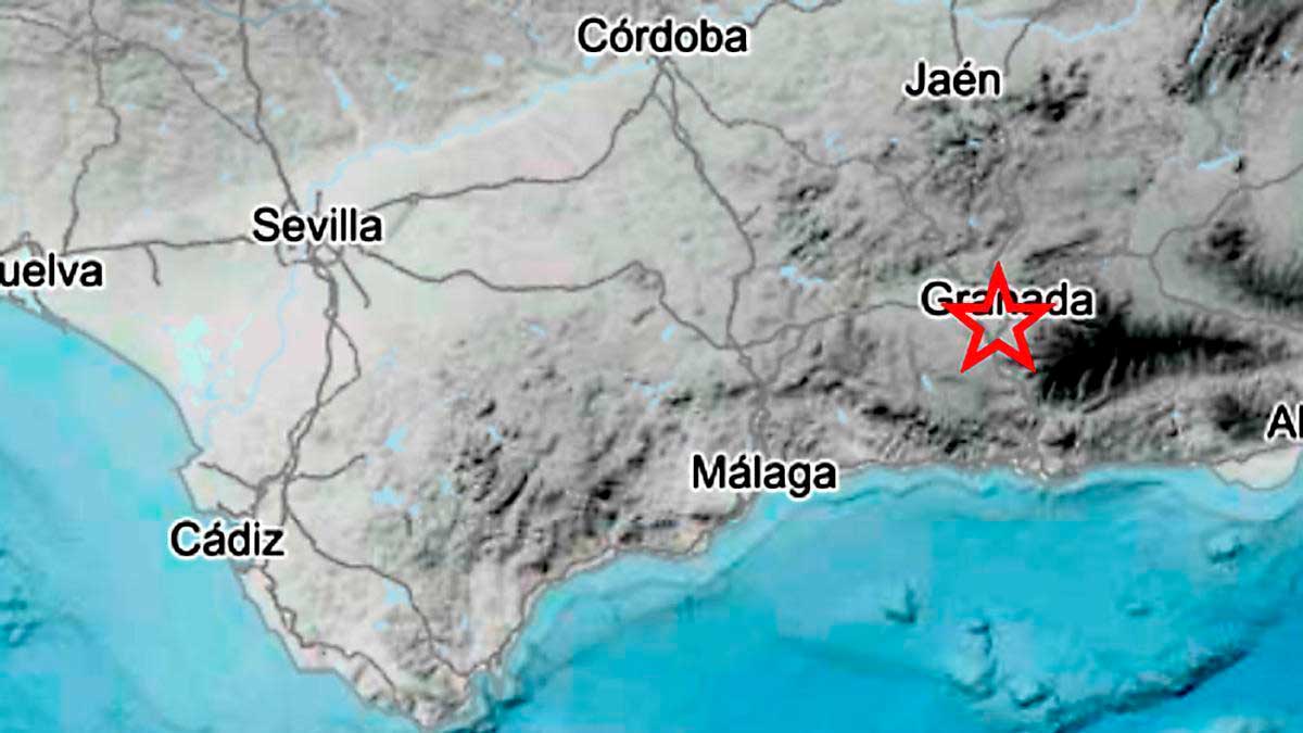 Mapa del terremoto en Granada con alerta en área metropolitana