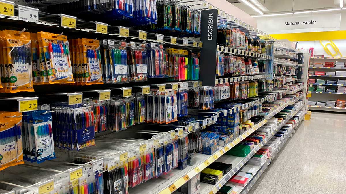 Material escolar preparado para la vuelta al cole en Andalucía