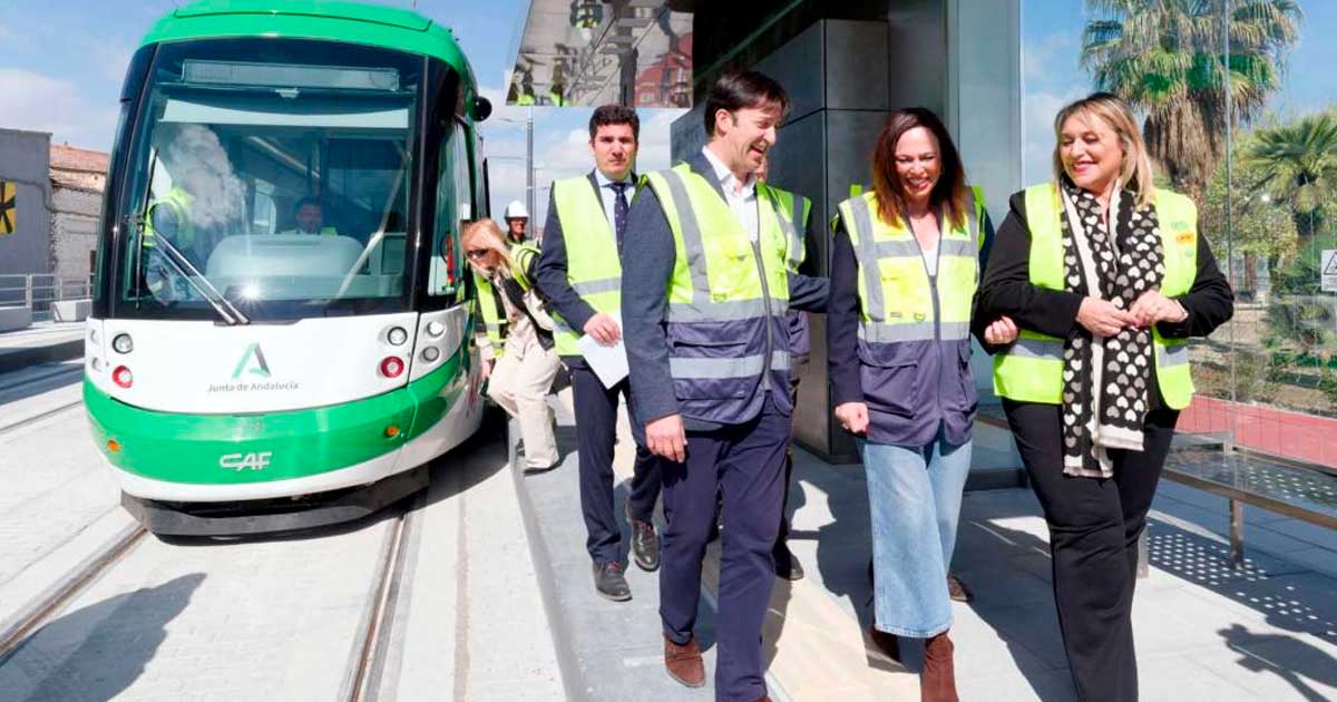 Metro de Granada en las pruebas de la ampliación sur hacia Las Gabias