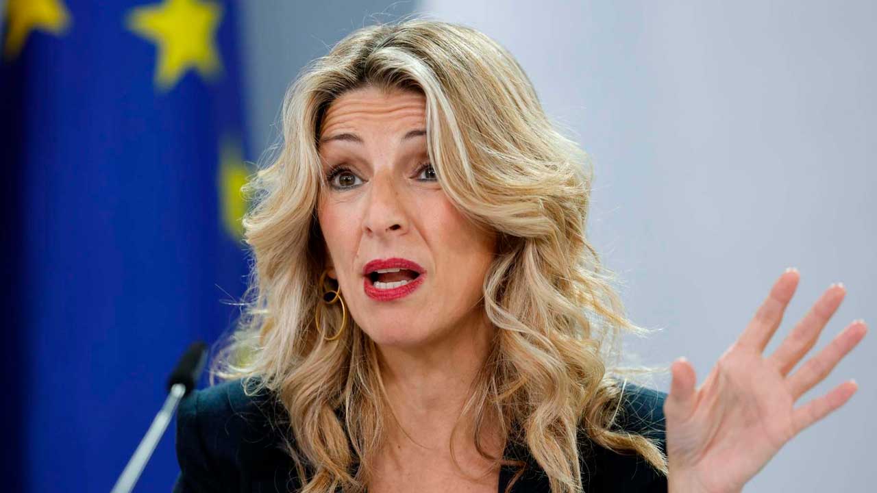 Yolanda Díaz durante una comparecencia pública