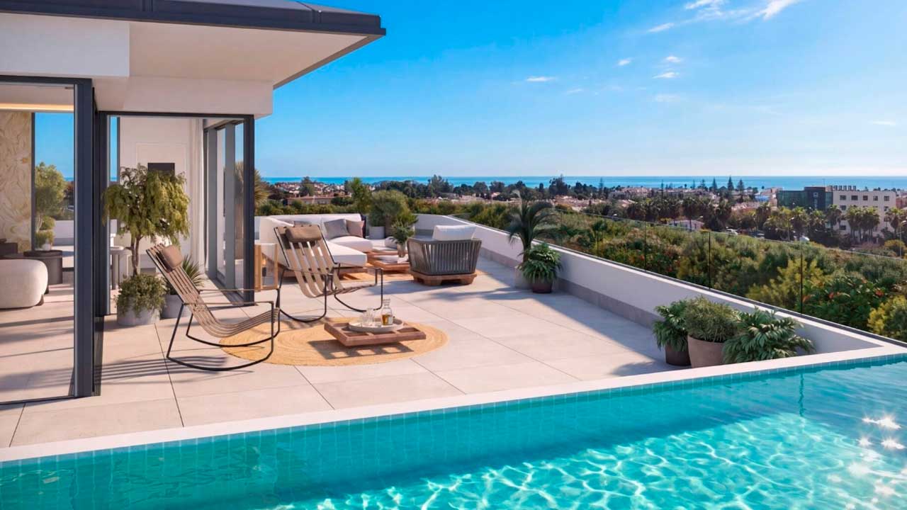 Vivienda de lujo con piscina y vistas al mar en The Grove de Marbella