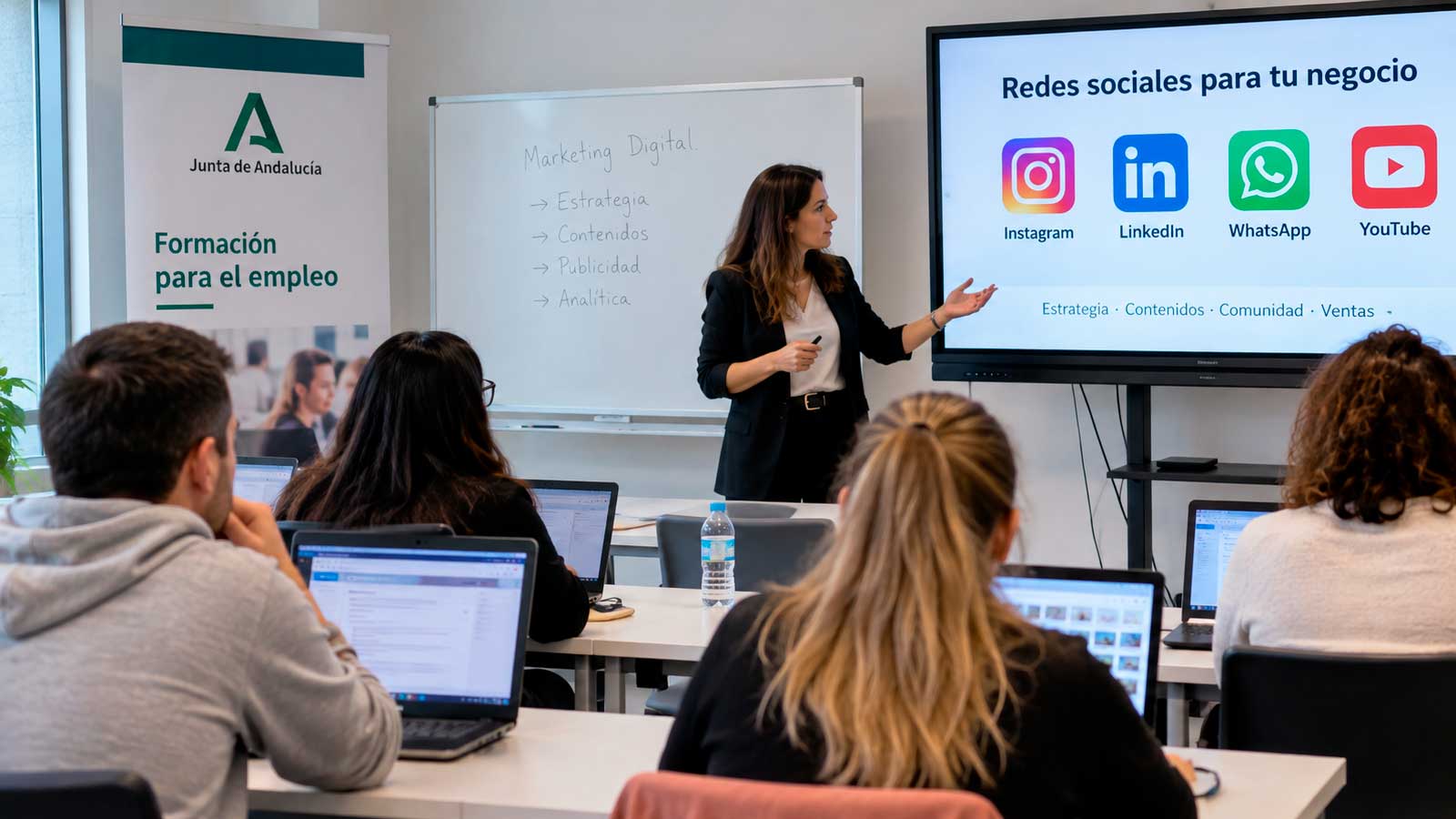 Curso gratuito de redes sociales y ventas online para desempleados en Huelva