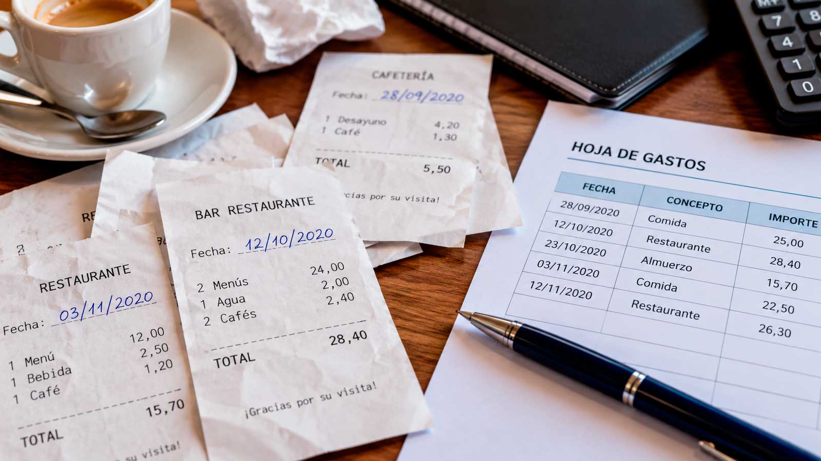 Tickets de restaurante y hoja de gastos relacionados con un despido disciplinario